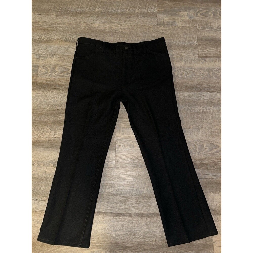 Wrangler Wrancher Dress Jeans Men 44x32 Black 82BK Bootcut Western Pants Big